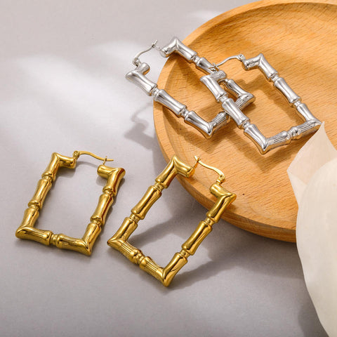 Geometric square earrings