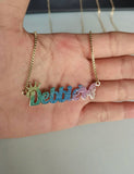 Colorful custom name necklace