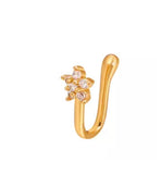 14k gold Diamond star nose ring