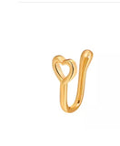 14k gold small heart nose ring