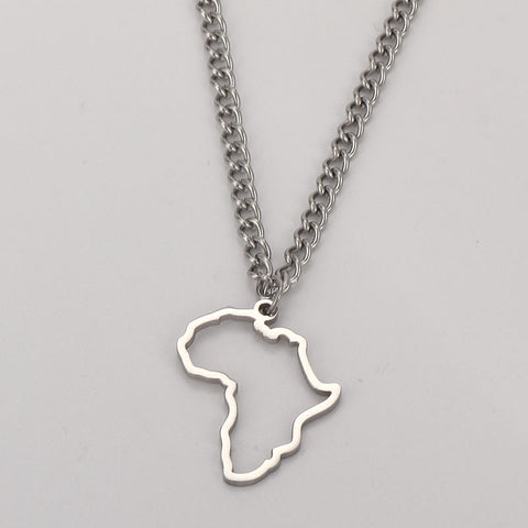 Small Africa outline necklace