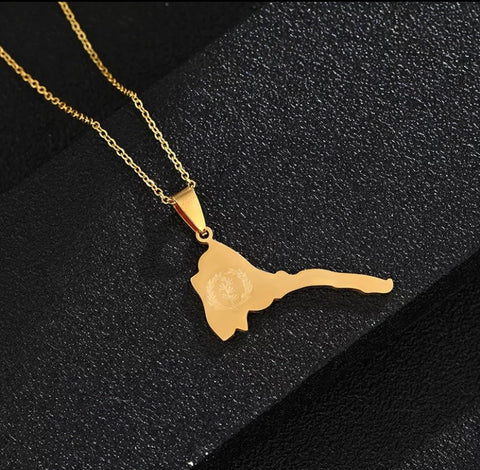 Eritrea map necklace