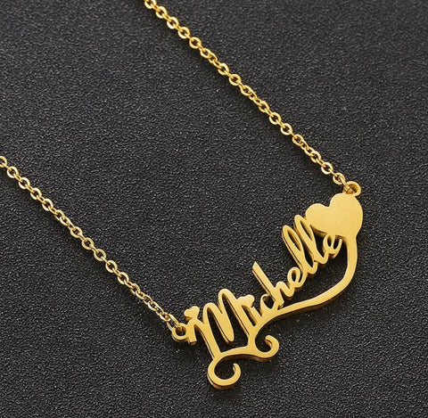 Personalized small heart necklace