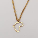 Small Africa outline necklace