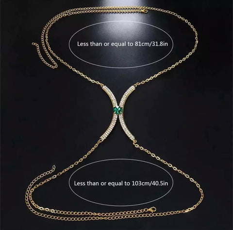 Green gemstone body chain